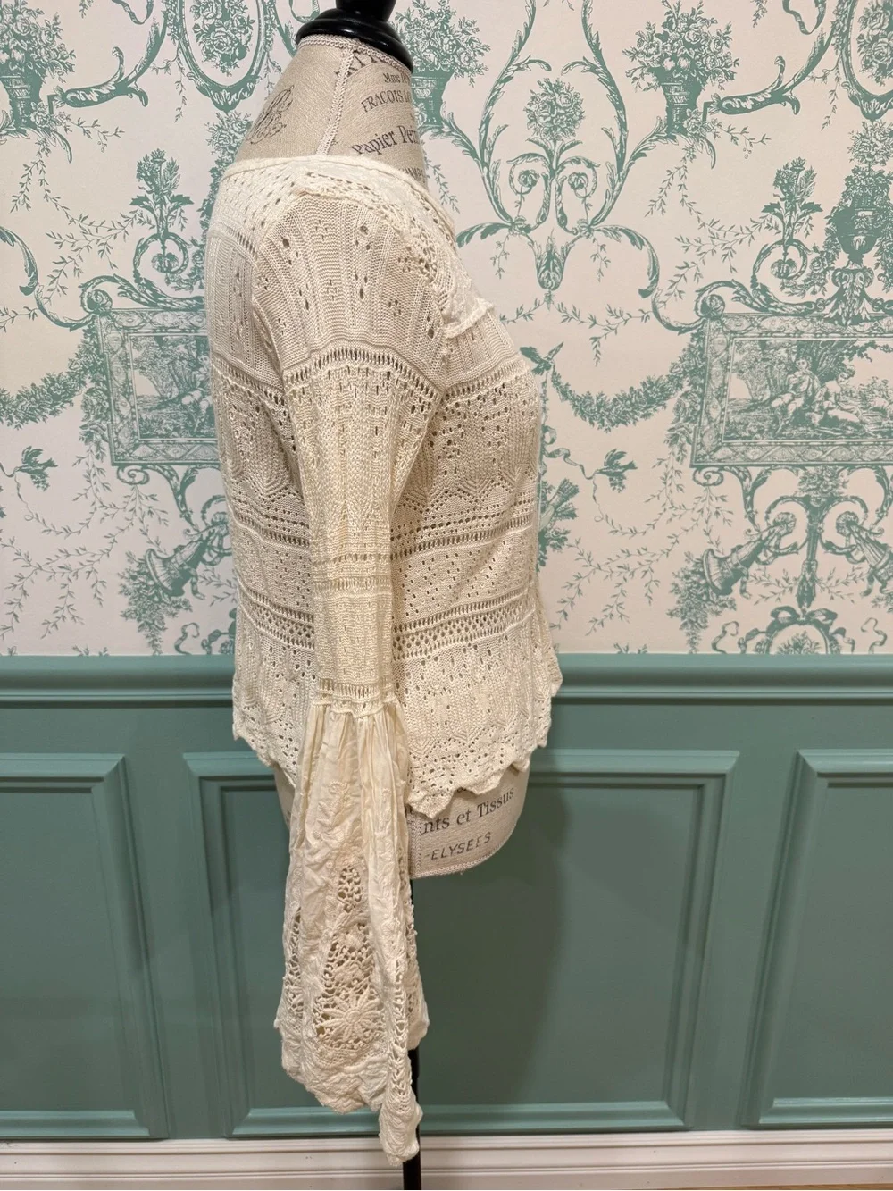 Free People “Once Upon a Time” Knit Bell Sleeve Top